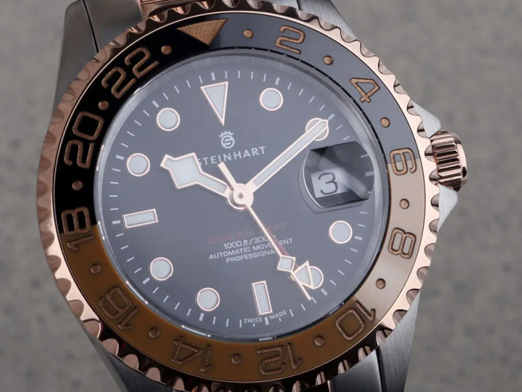 Ocean One GMT Two-tone Black/Khaki Ceramic