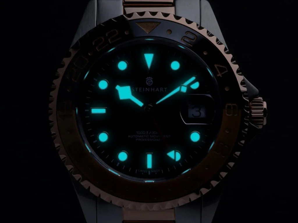 Ocean One GMT Two-tone Black/Khaki Ceramic