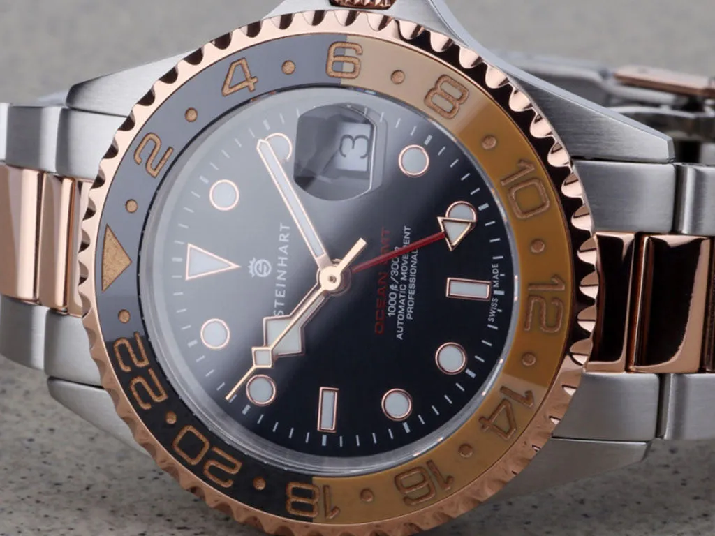 Ocean One GMT Two-tone Black/Khaki Ceramic