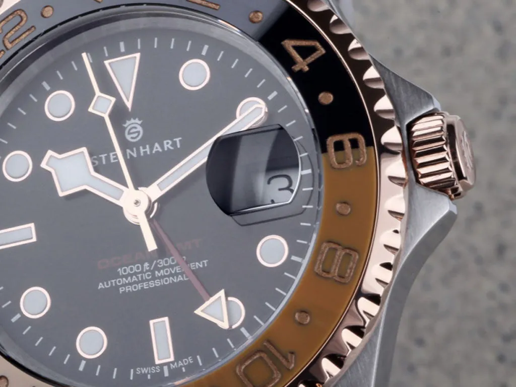 Ocean One GMT Two-tone Black/Khaki Ceramic