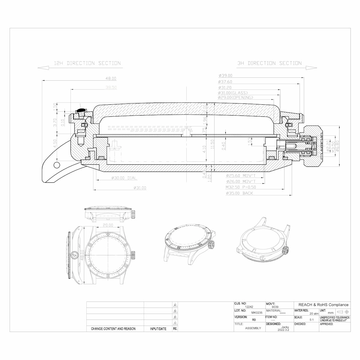 Ocean-Scout Dive Watch - Ice White