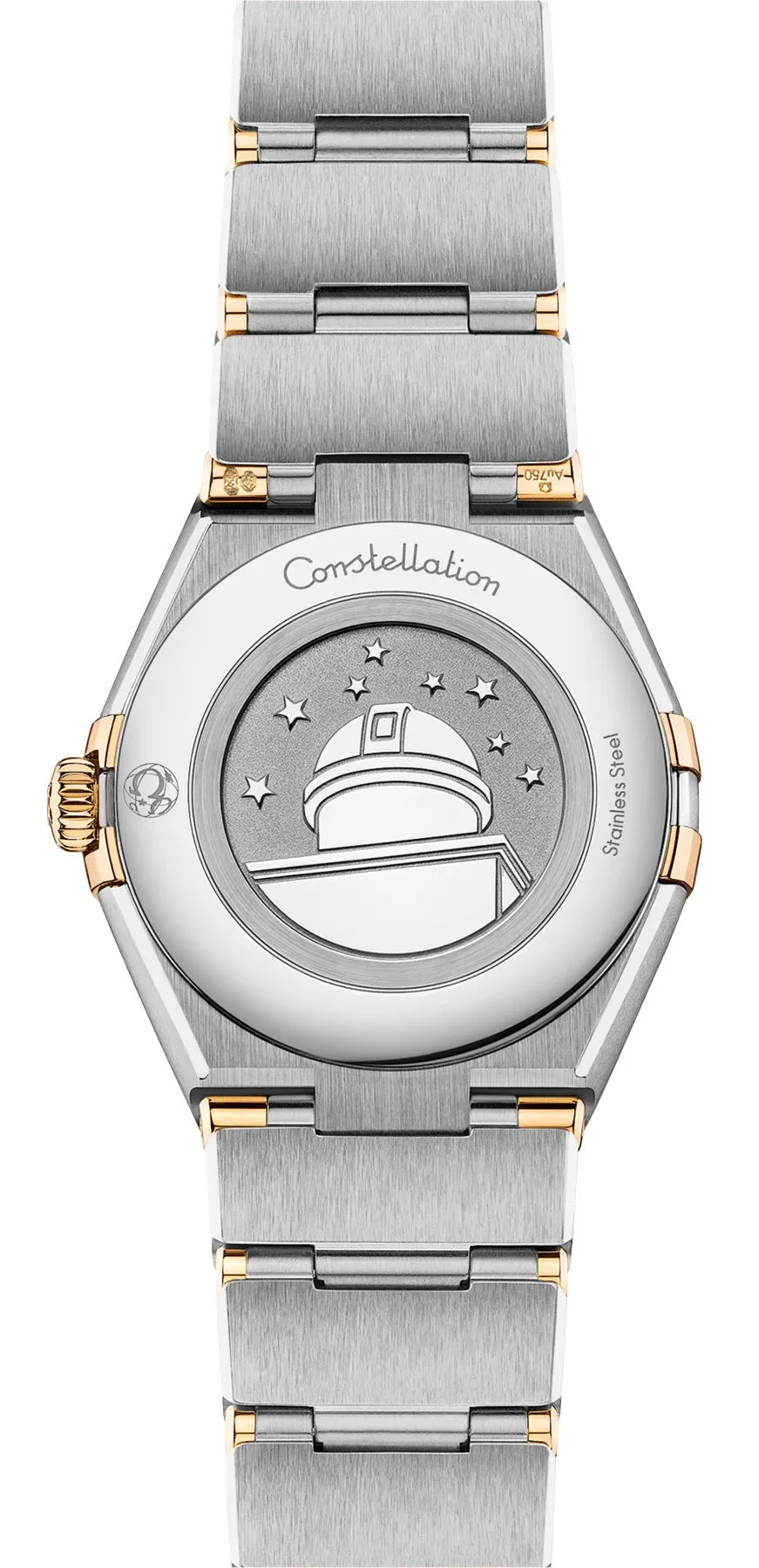 Omega Constellation Stainless Steel & 18K Yellow Gold Silver Dial Diamonds Quartz Womens Watch 131.25.28.60.52.002