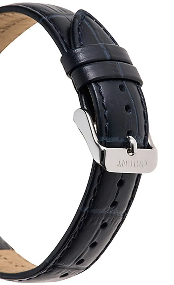 Orient Contemporary Classic Automatic Open Heart Blue Dial Blue Leather Strap Mens Watch RA-AG0005L10B