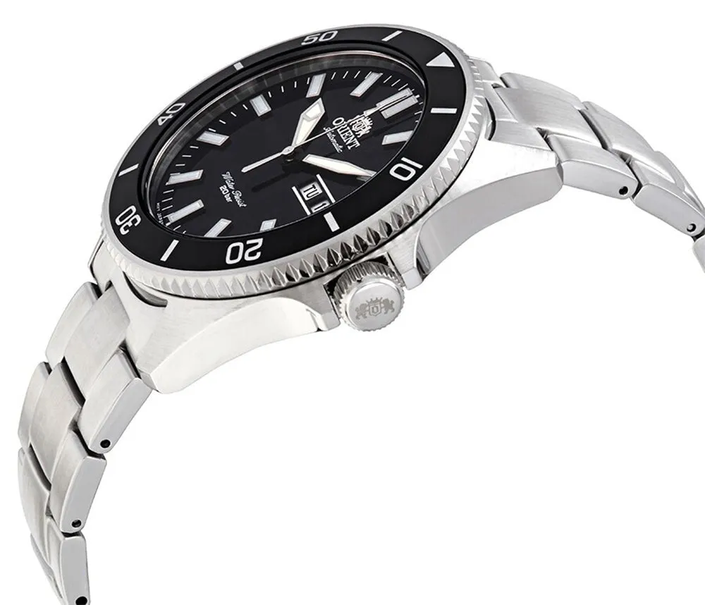 Orient Kanno Automatic Stainless Steel Black Dial Day-Date Divers Mens Watch RA-AA0008B19A