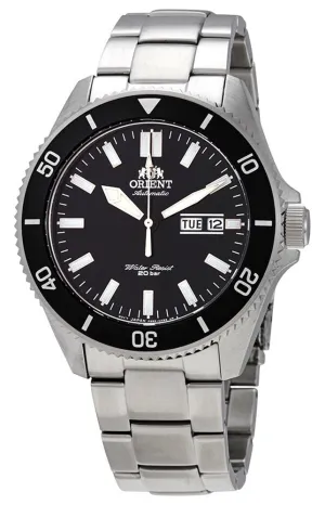Orient Kanno Automatic Stainless Steel Black Dial Day-Date Divers Mens Watch RA-AA0008B19A
