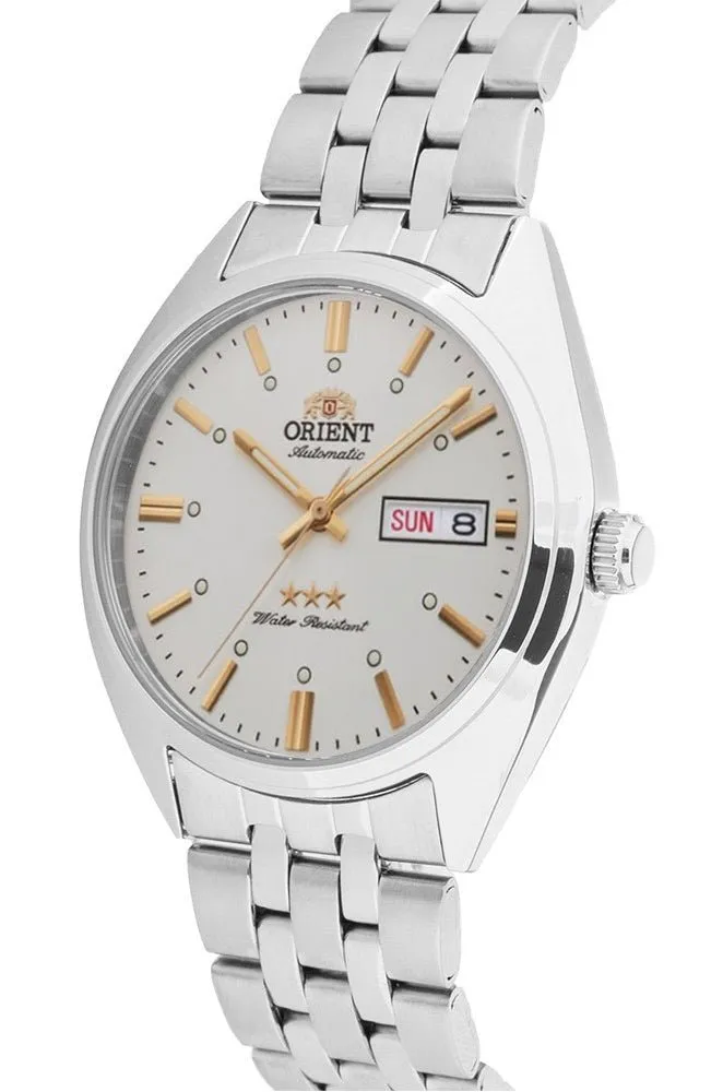 Orient TriStar Automatic Stainless Steel Silver-Tone Dial Day-Date Mens Watch RA-AB0E10S19B