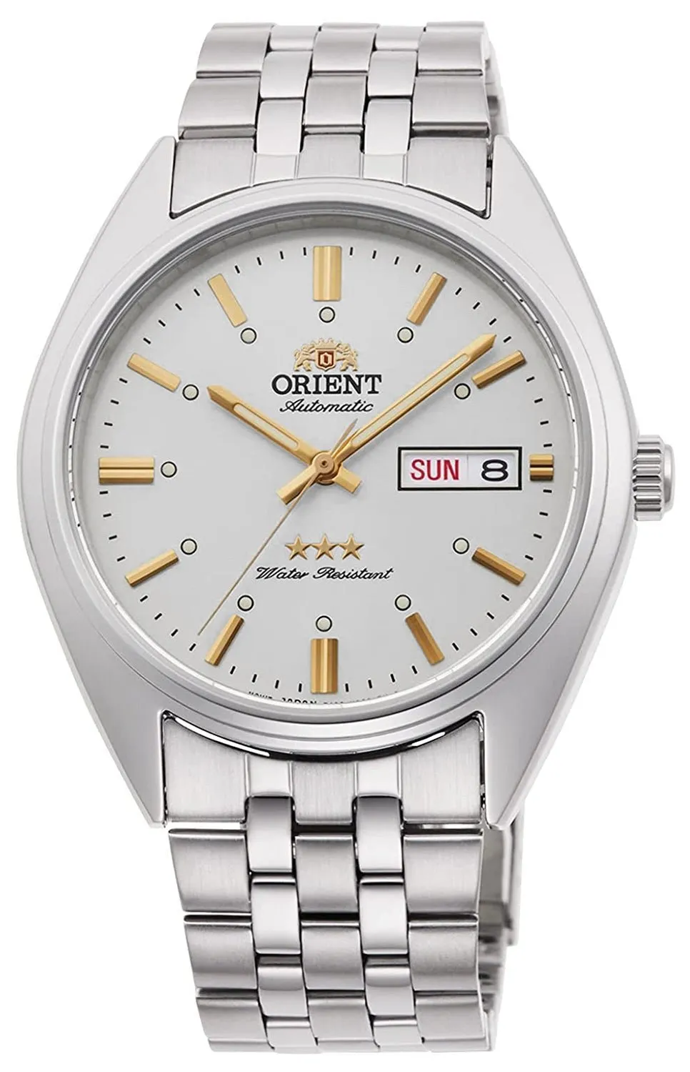 Orient TriStar Automatic Stainless Steel Silver-Tone Dial Day-Date Mens Watch RA-AB0E10S19B