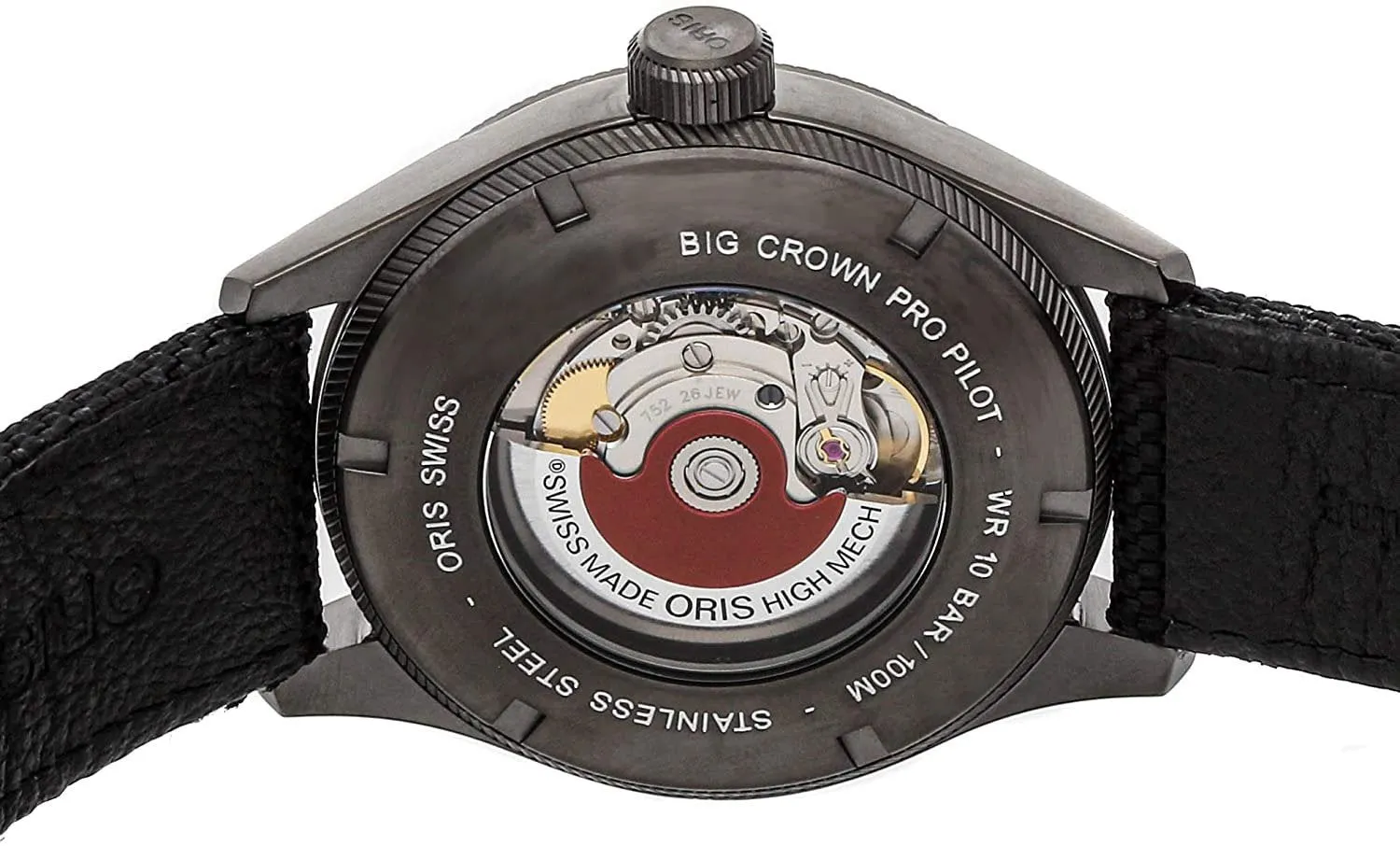 Oris Big Crown ProPilot Automatic Black Textile Strap Grey PVD Black Dial Day-Date Mens Watch 752 7698 4264-FS