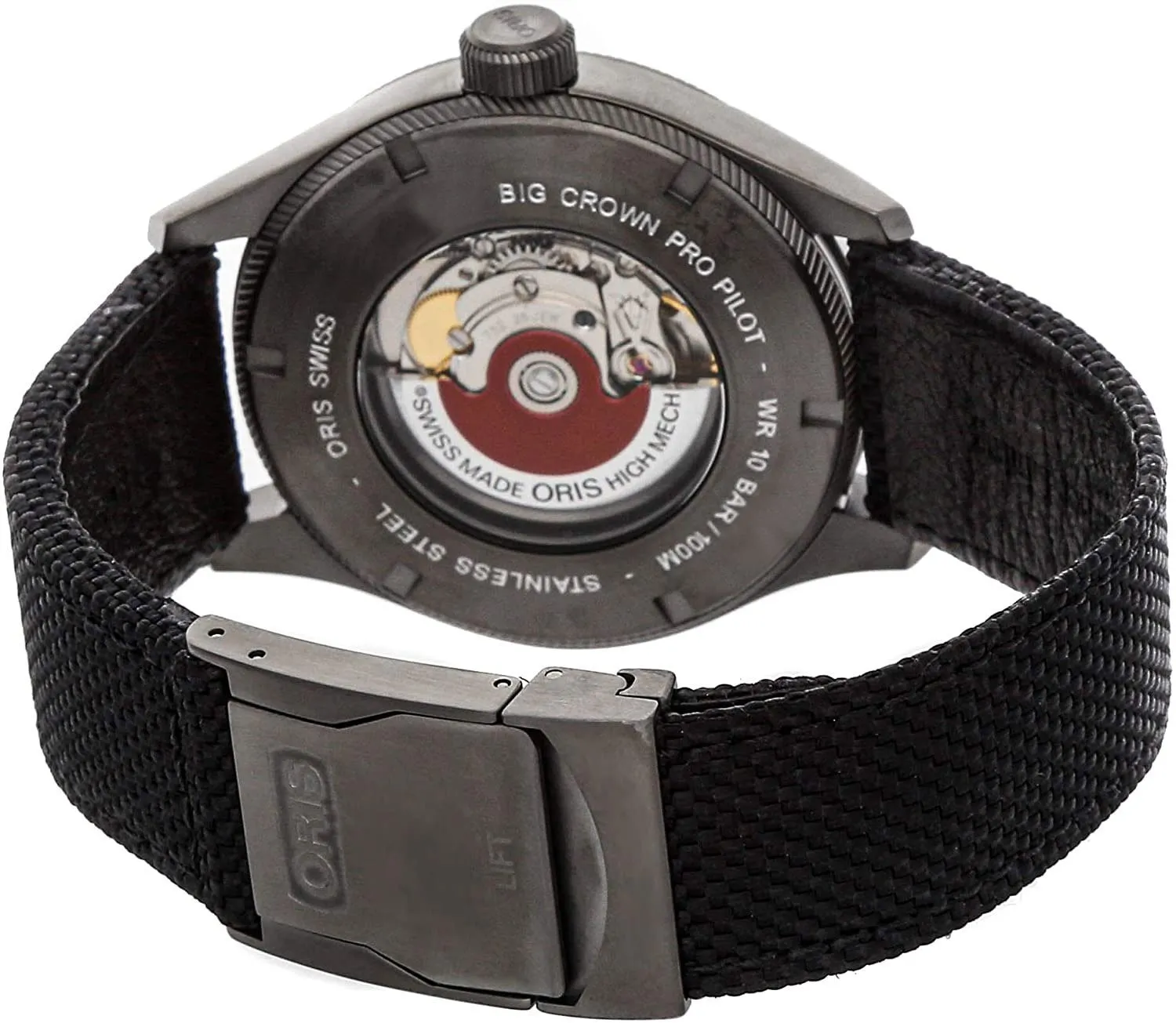 Oris Big Crown ProPilot Automatic Black Textile Strap Grey PVD Black Dial Day-Date Mens Watch 752 7698 4264-FS