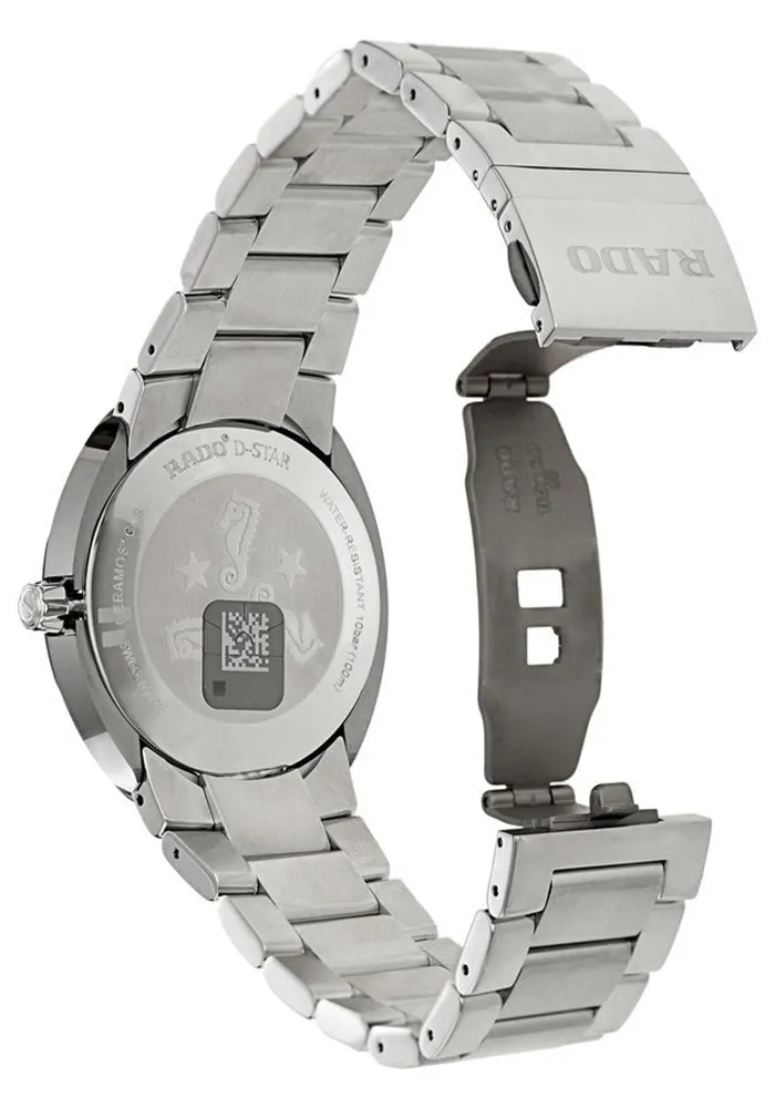 Rado D-Star Ceramos & Steel Mens Watch Calendar Quartz Grey Dial R15943113