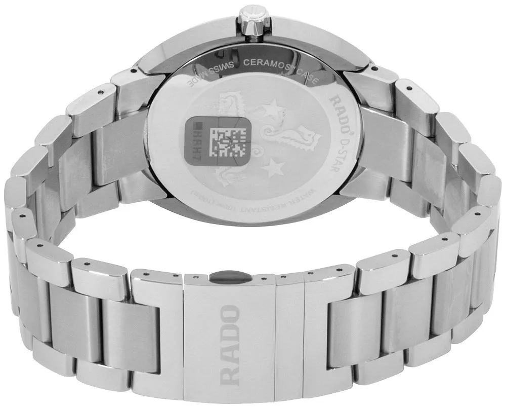 Rado D-Star Ceramos & Steel Mens Watch Calendar Quartz Grey Dial R15943113