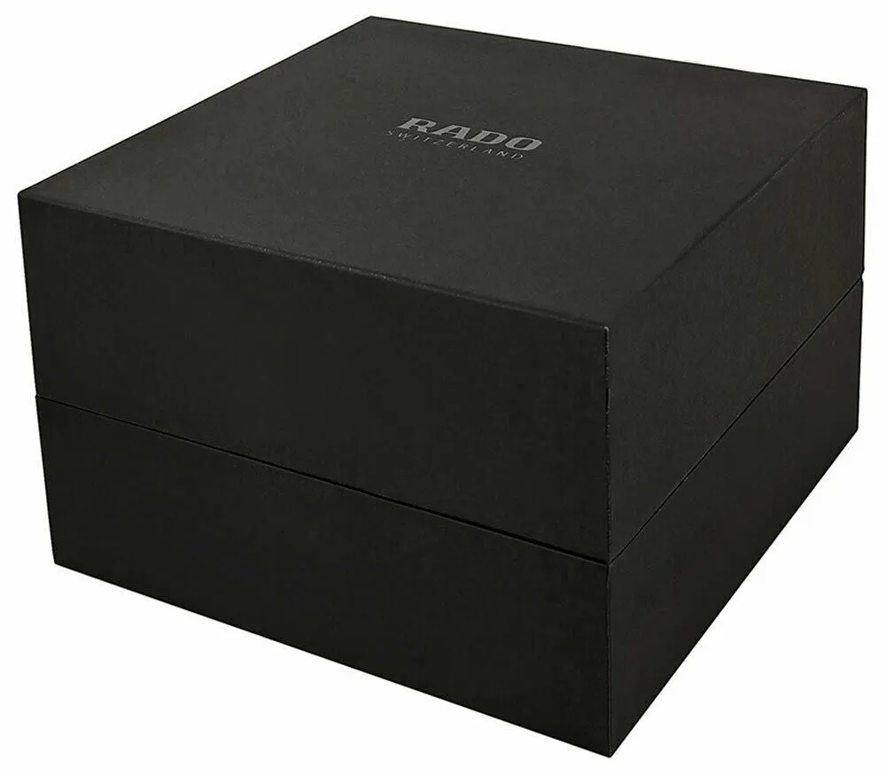 Rado DiaMaster Plasma Ceramic Silver Dial Date Black Leather Strap Quartz Mens Watch R14135106