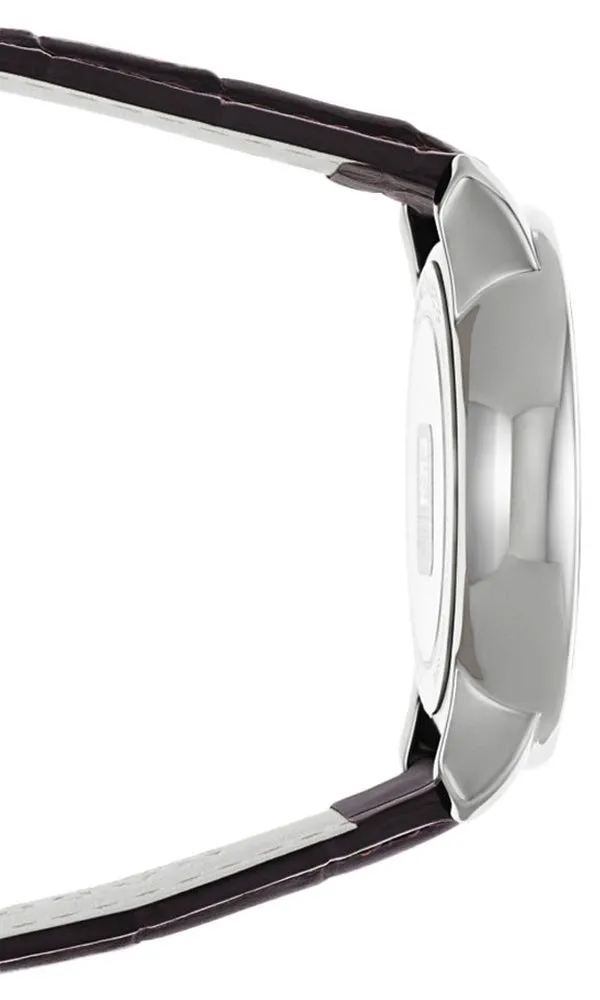 Rado DiaMaster XL Plasma High Tech Ceramic Automatic Champagne Dial Date Brown Strap Mens Watch R14074256