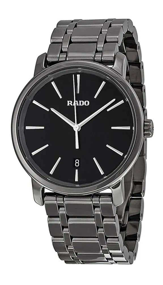 Rado DiaMaster XL R14072177 Ceramic Mens Watch Silver-tone Hands Plasma Ceramic Case Analog Dial Quartz