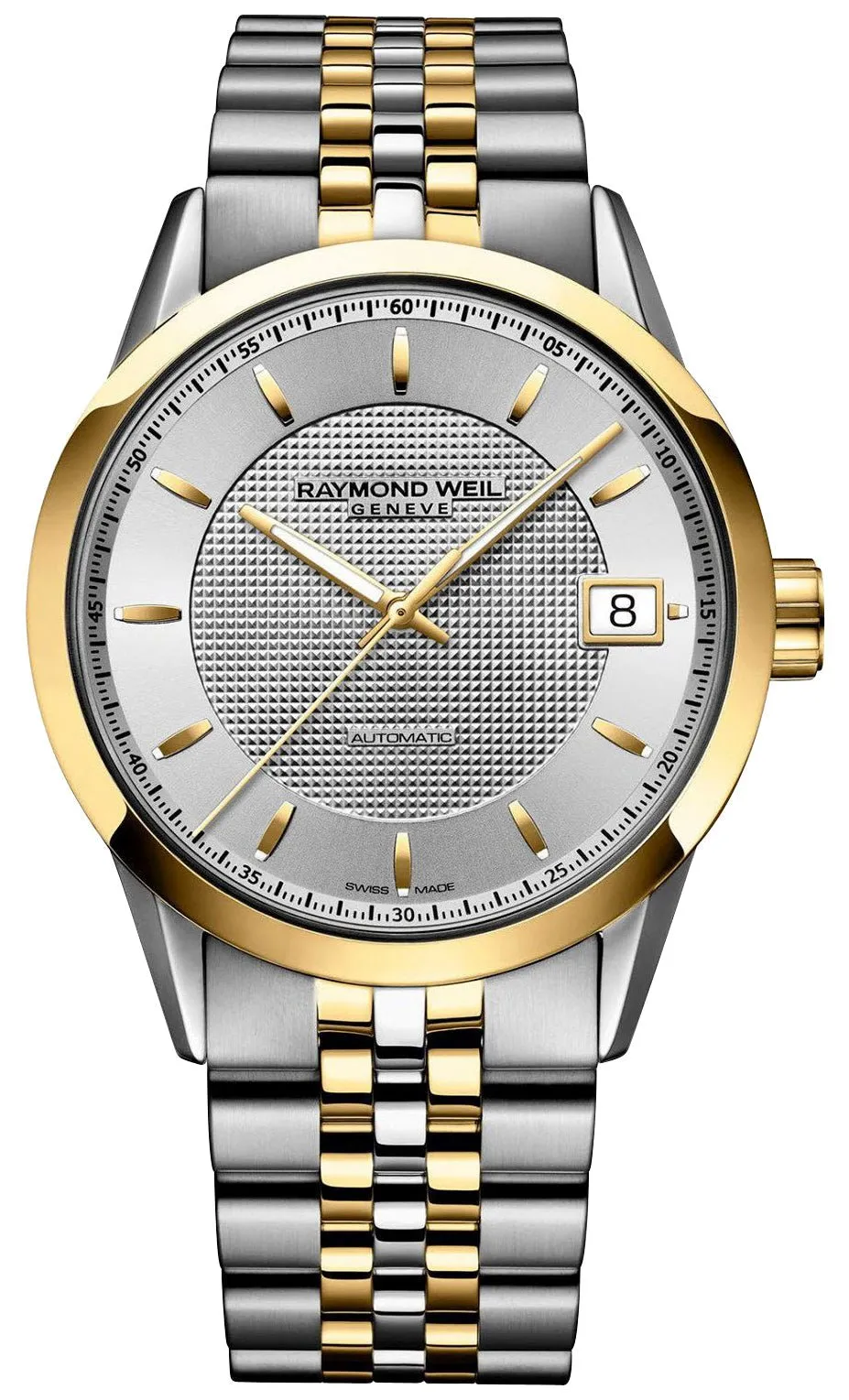 Raymond Weil Freelancer Automatic Two-Tone Stainless Steel Silver Dial Date Mens Watch 2740-STP-65021