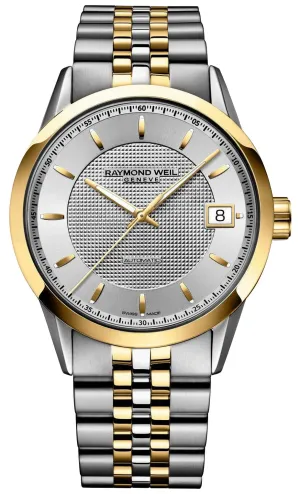 Raymond Weil Freelancer Automatic Two-Tone Stainless Steel Silver Dial Date Mens Watch 2740-STP-65021