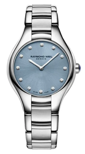 Raymond Weil Noemia Stainless Steel Blue Dial Diamonds Quartz Womens Watch 5132-ST-50081