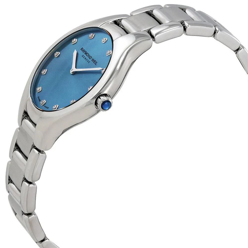 Raymond Weil Noemia Stainless Steel Blue Dial Diamonds Quartz Womens Watch 5132-ST-50081