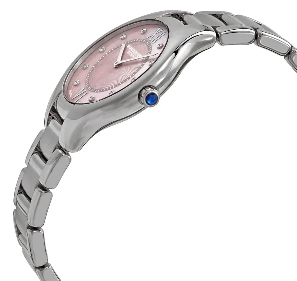 Raymond Weil Noemia Stainless Steel Pink Mother-of-Pearl Dial Diamonds Quartz Womens Watch 5132-ST-00986