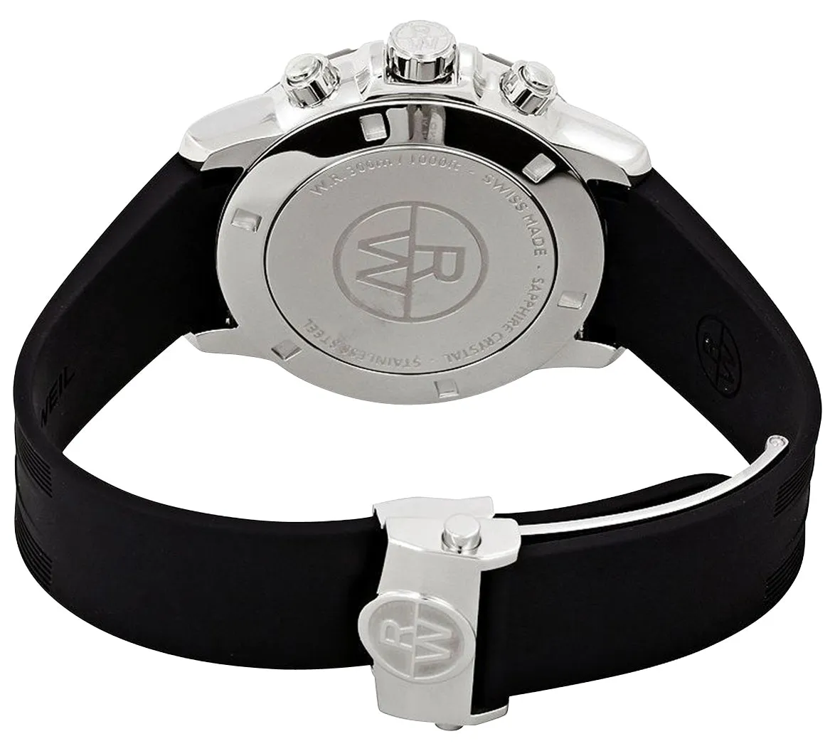 Raymond Weil Tango Chronograph Stainless Steel Black Dial Rubber Strap Date Divers Quartz Mens Watch 8560-SR1-20001