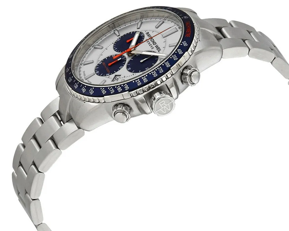 Raymond Weil Tango Chronograph Stainless Steel Silver Dial Date Quartz Divers Mens Watch 8570-ST3-65501