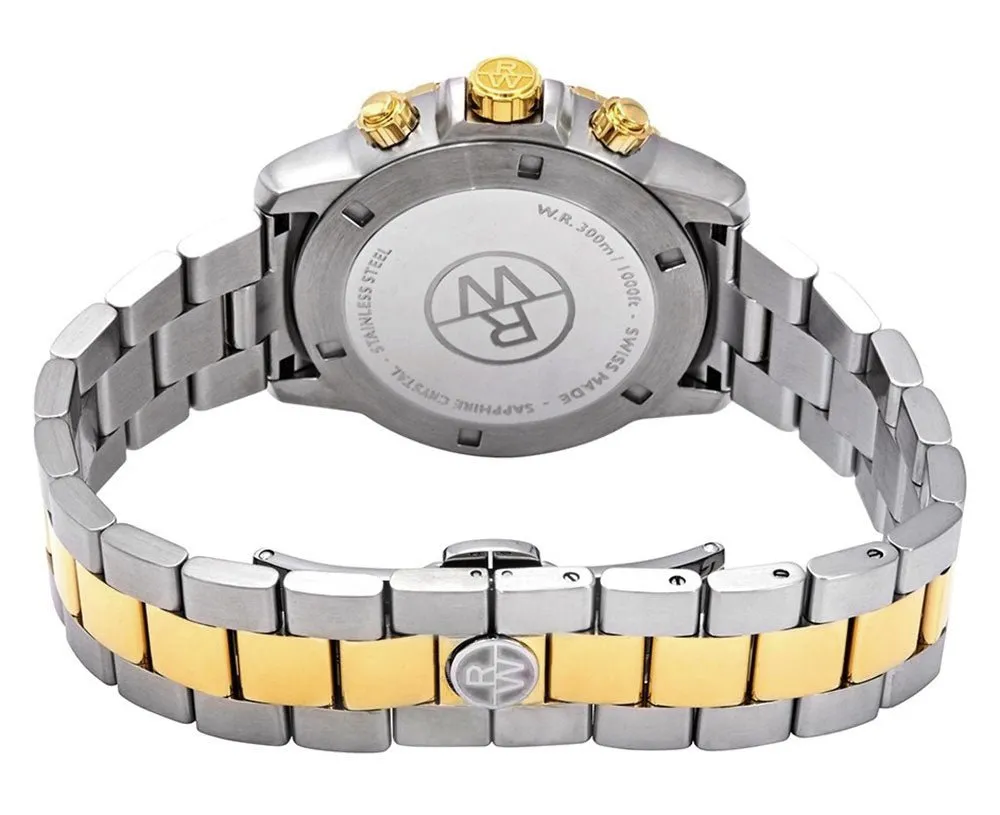 Raymond Weil Tango Chronograph Two Tone Stainless Steel Silver Dial Date Quartz Divers Mens Watch 8570-SP3-65501