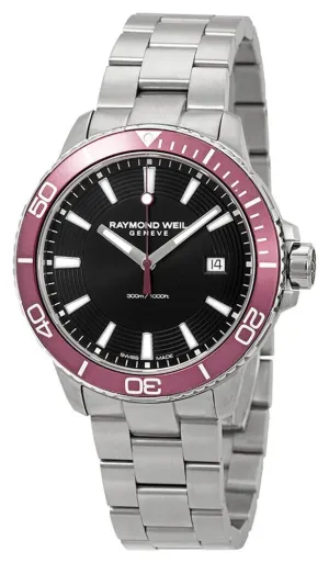 Raymond Weil Tango Stainless Steel Black Dial Date Divers Quartz Mens Watch 8260-ST4-20001