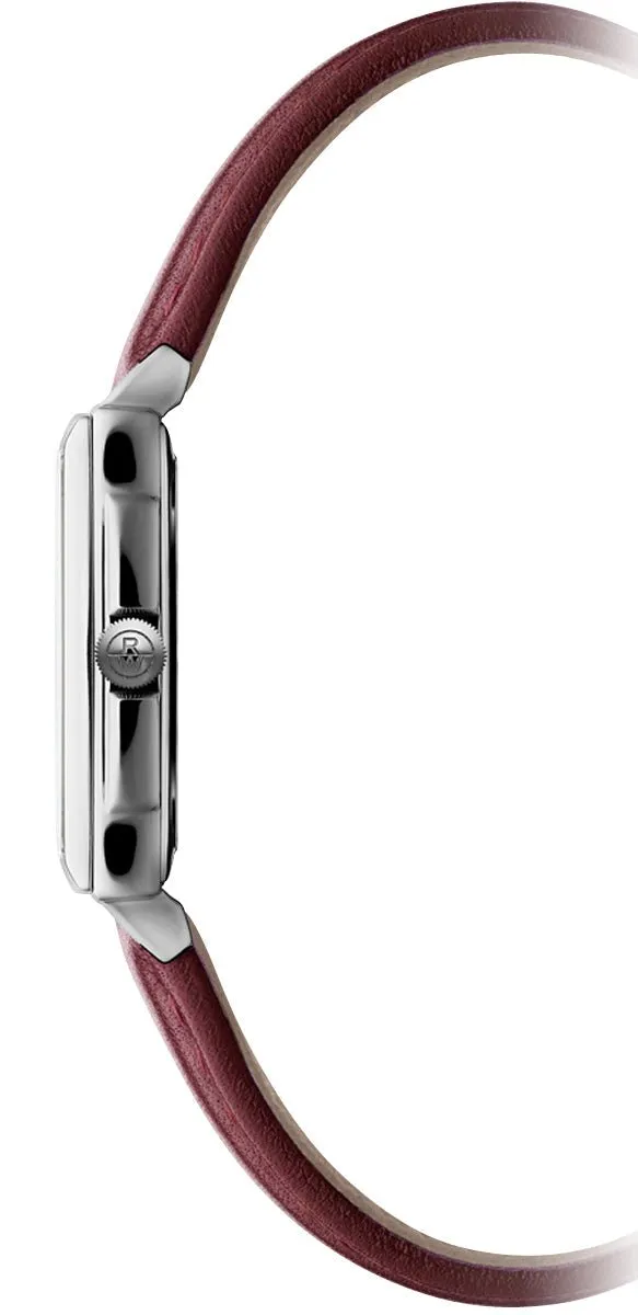 Raymond Weil Toccata Stainless Steel Burgundy Dial Burgundy Leather Strap Diamonds Date Quartz Womens Watch 5925-STC-00451