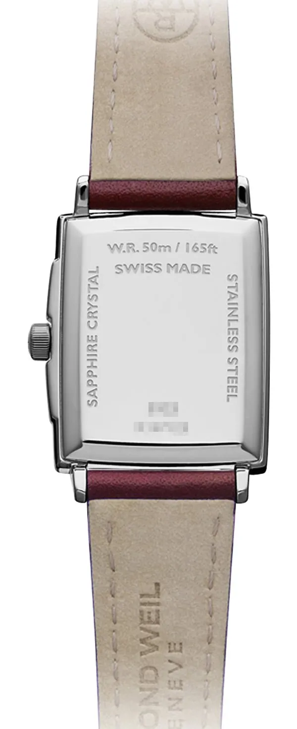 Raymond Weil Toccata Stainless Steel Burgundy Dial Burgundy Leather Strap Diamonds Date Quartz Womens Watch 5925-STC-00451