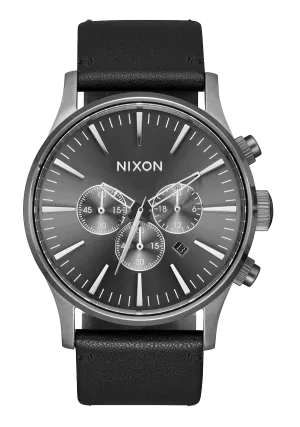 Sentry Chrono Leather - All Gunmetal / Black