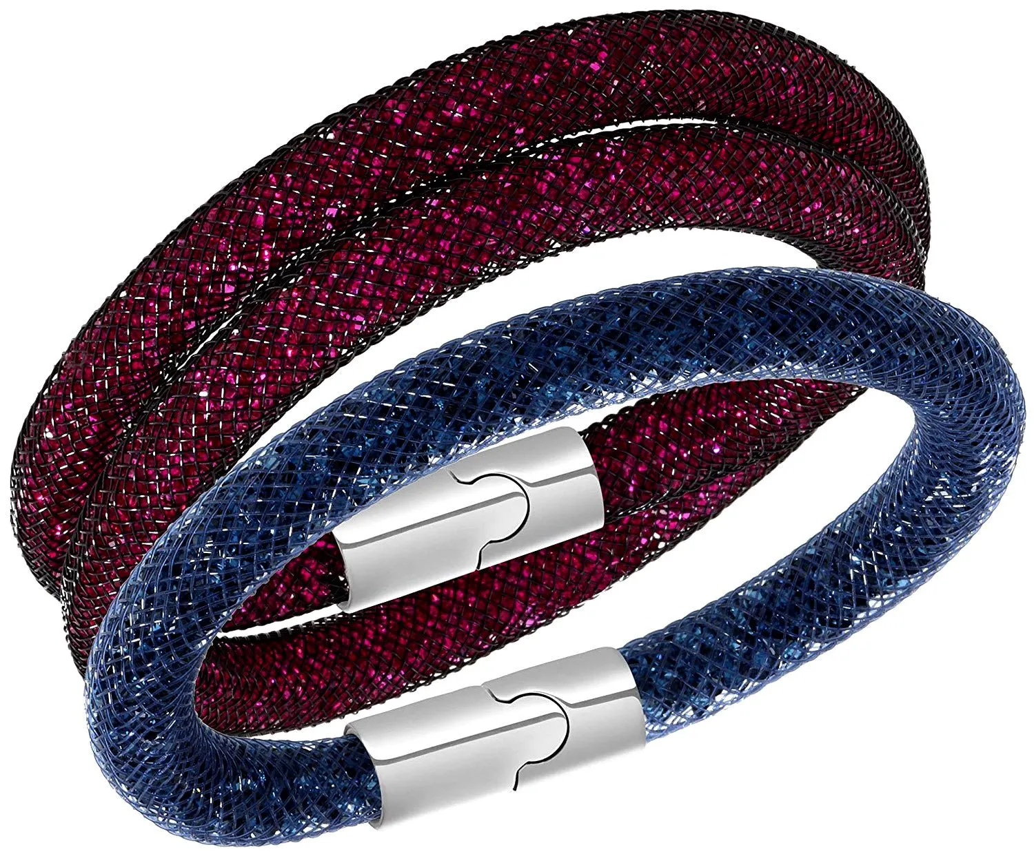 Swarovski Stardust Exclusive Edition 5102847 Fuchsia & Blue Crystal Set of 2 Bracelets for Women with Magnetic Clasp