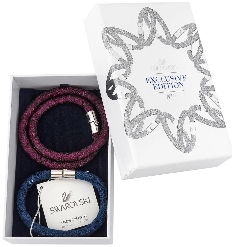 Swarovski Stardust Exclusive Edition 5102847 Fuchsia & Blue Crystal Set of 2 Bracelets for Women with Magnetic Clasp