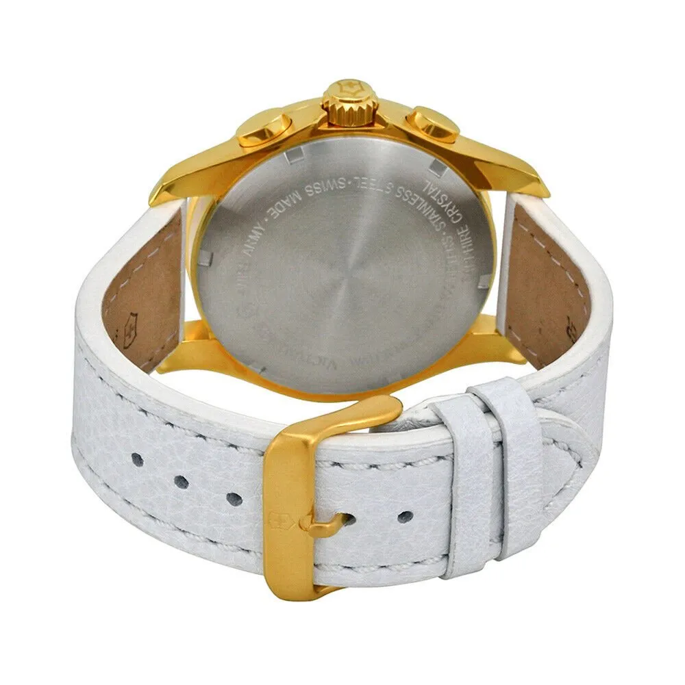 Swiss Army Chrono Classic Gold Tone Stainless Steel & Ceramic Womens Strap Watch White Dial 241511