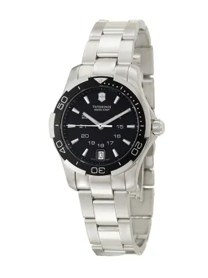 Swiss Army Classic Alliance Sport Stainless Steel Womens Watch Black Dial Calendar 241305