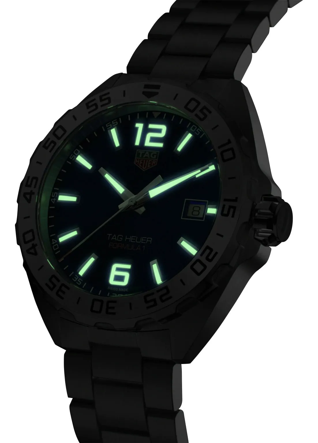 TAG Heuer Formula 1 Stainless Steel Blue Dial Date Divers Quartz Mens Watch WAZ1118.BA0875