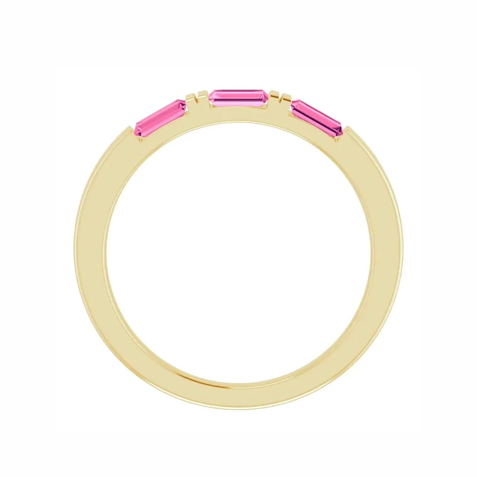 Three Stone Ring in Pink Tourmaline