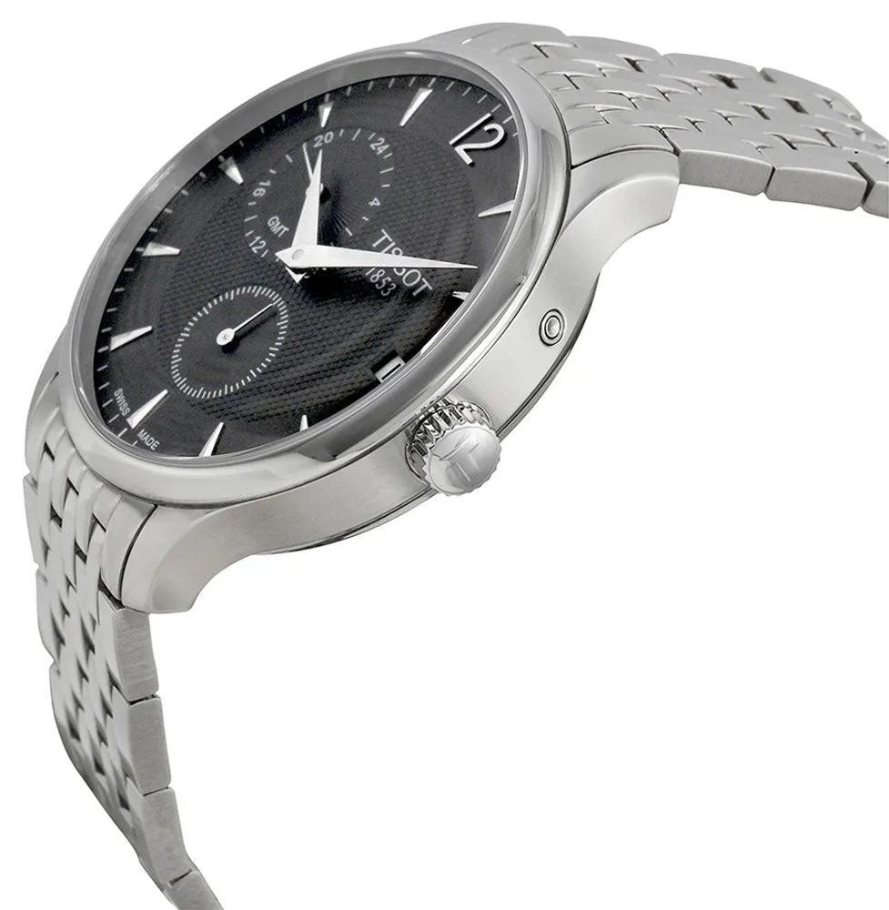 Tissot T-Classic Tradition Stainless Steel GMT Anthracite Dial Date Quartz Mens Watch T0636391106700