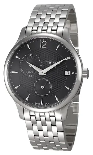 Tissot T-Classic Tradition Stainless Steel GMT Anthracite Dial Date Quartz Mens Watch T0636391106700