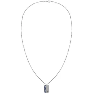 Tommy Hilfiger Mens Stone Set Tag Necklace 2790437