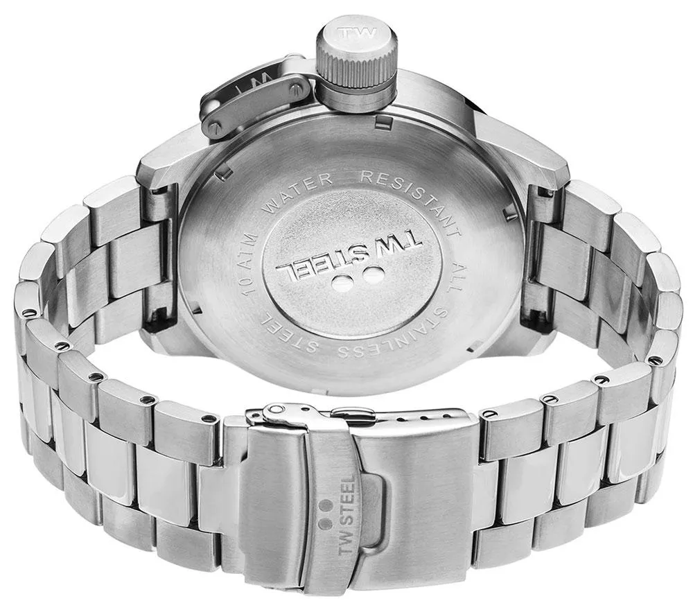 TW Steel Canteen Stainless Steel Black Dial Date Quartz Mens Watch CB1