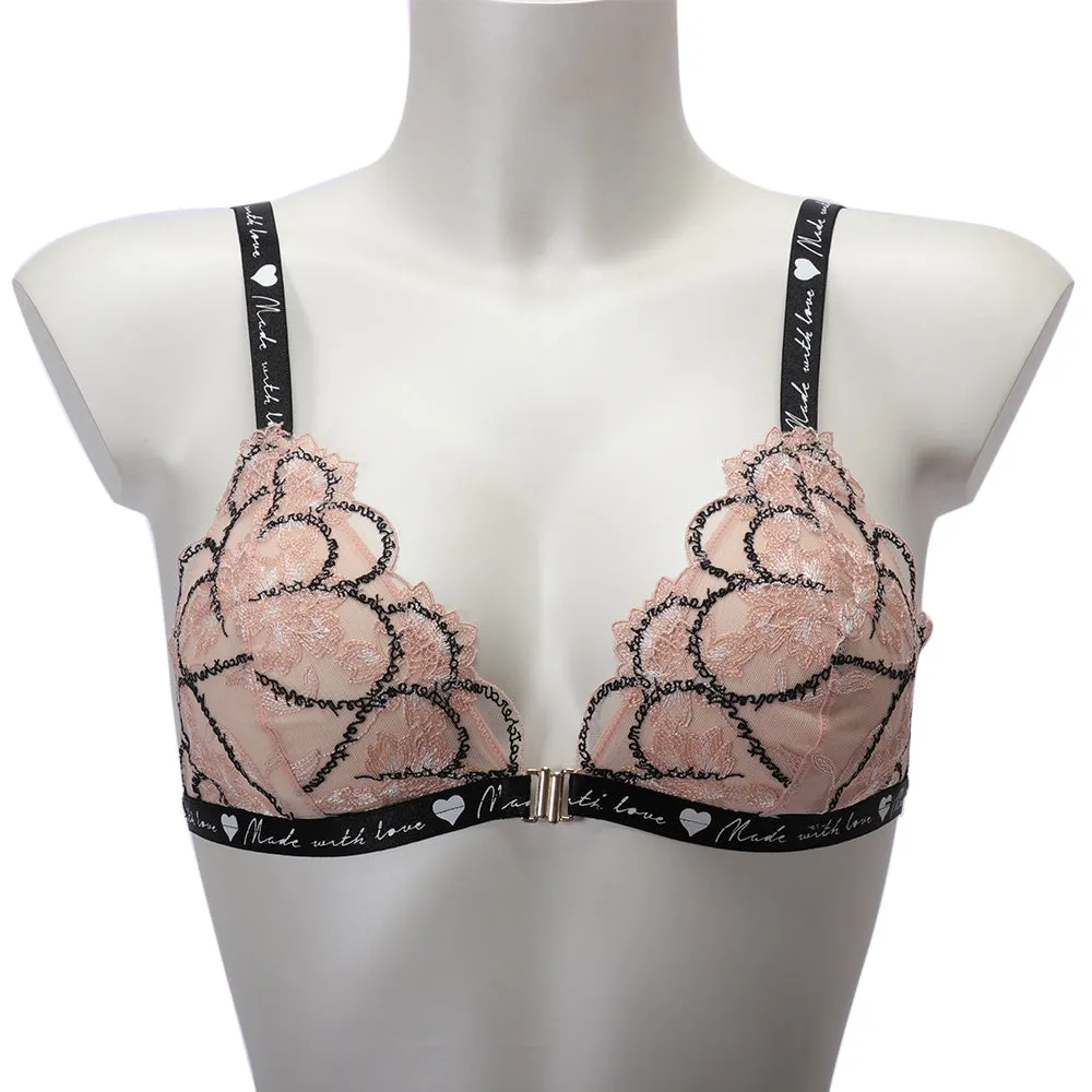 Twinset Tulle Triangle Bra With Hearts
