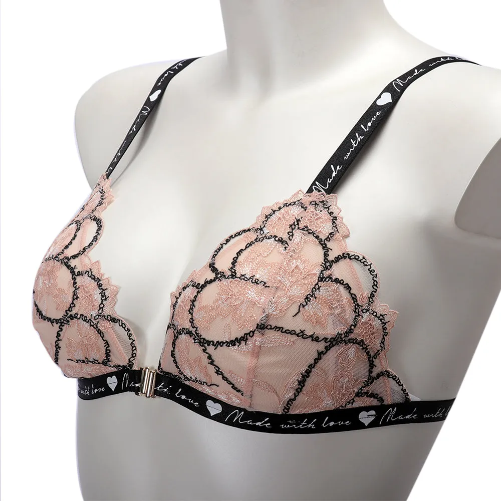 Twinset Tulle Triangle Bra With Hearts
