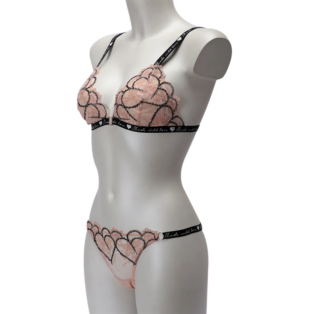 Twinset Tulle Triangle Bra With Hearts