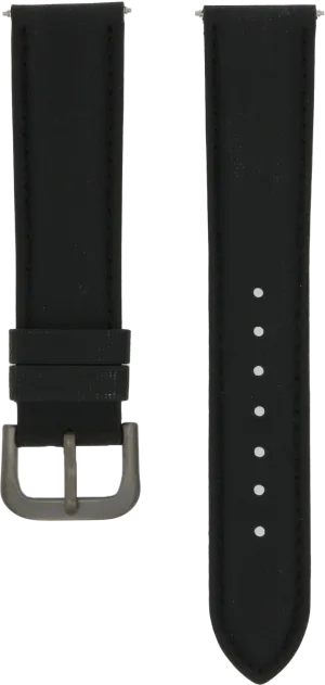 Ventus Black Leather Canvas Strap 20mm