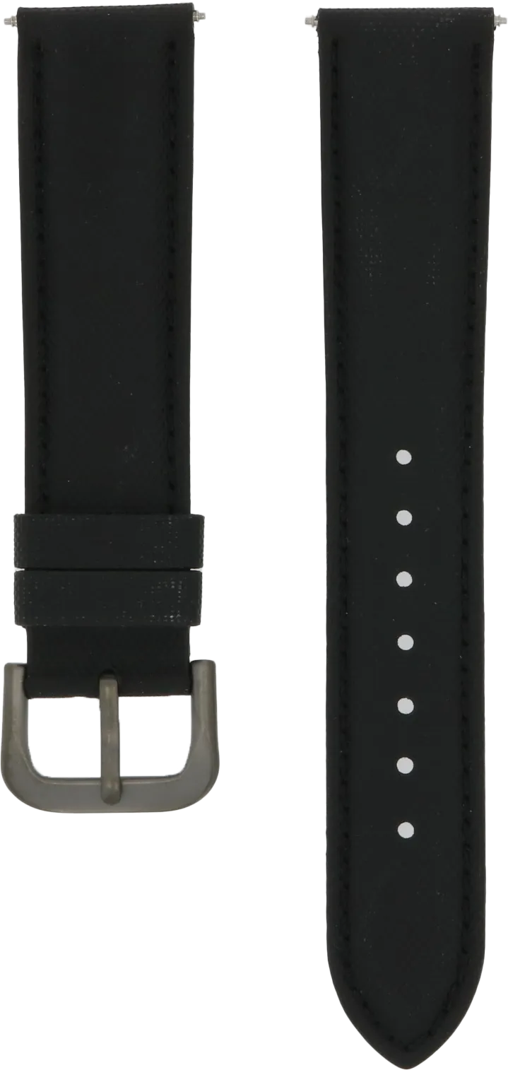 Ventus Black Leather Canvas Strap 20mm