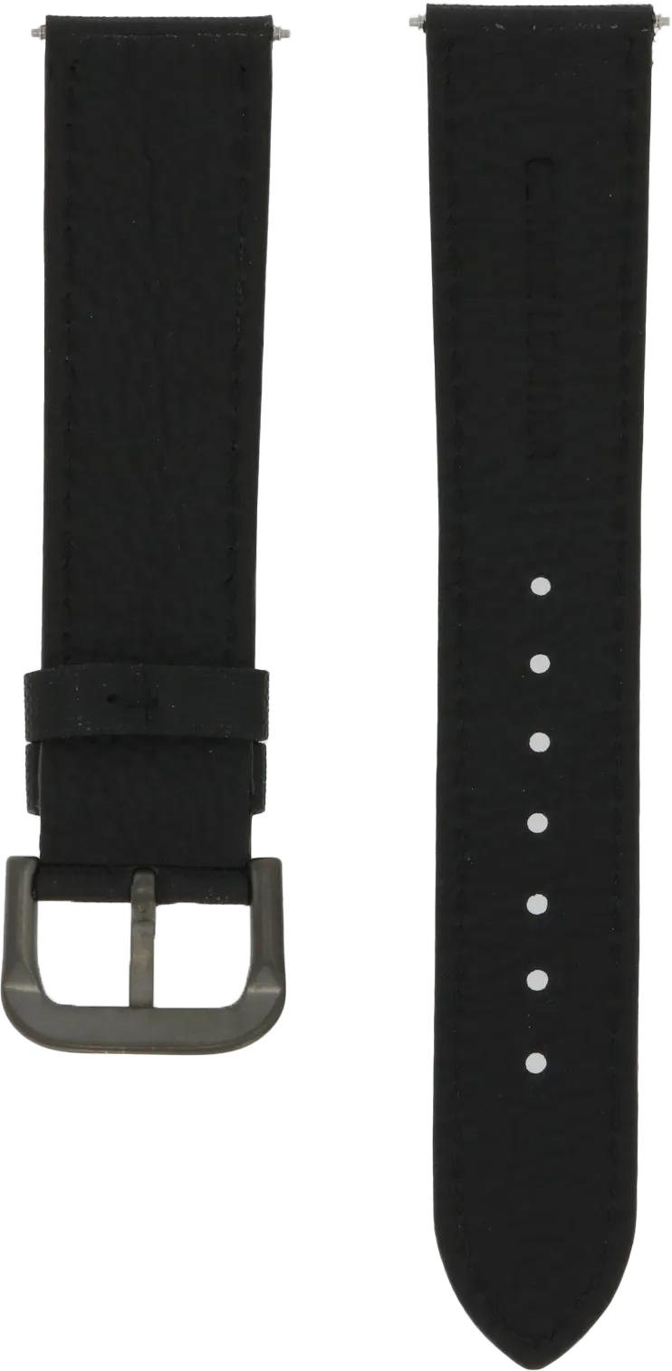Ventus Black Leather Canvas Strap 20mm