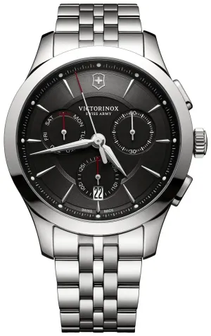 Victorinox Swiss Army Alliance Chronograph Stainless Steel Black Dial Date Mens Watch 241745
