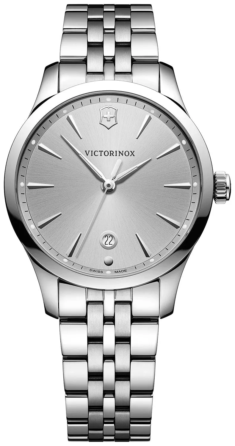 Victorinox Swiss Army Alliance Small Stainless Steel Silver Dial Date Quartz Womens Watch 241828