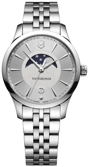 Victorinox Swiss Army Alliance Small Stainless Steel Silver Dial Moonphase Date Womens Watch 241833