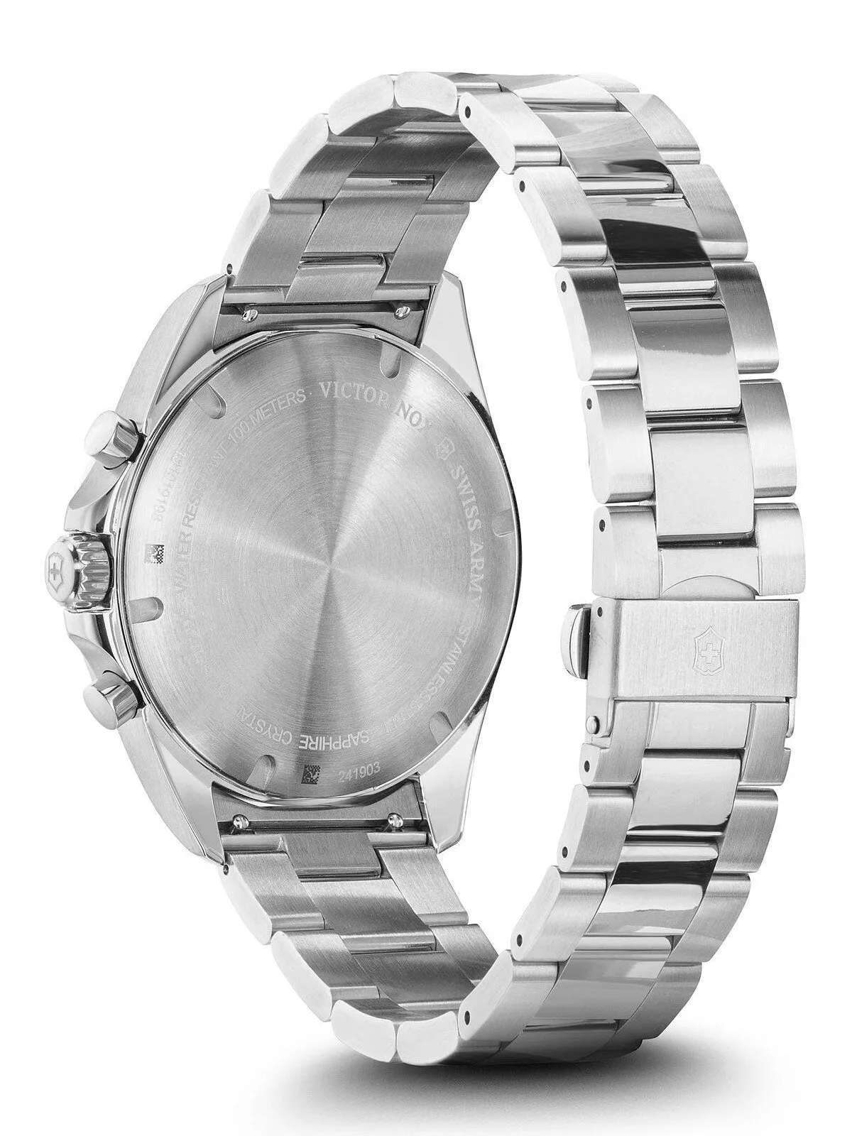 Victorinox Swiss Army FieldForce Classic Chronograph Stainless Steel Black Dial Date Mens Watch 241899